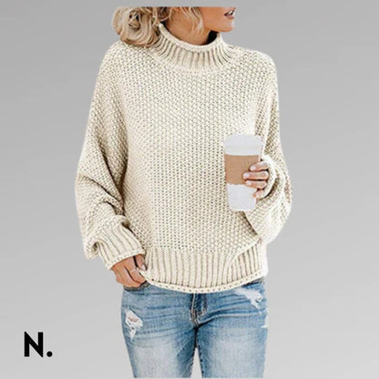 NordicWarm™ | Oversized Striktrøje med Høj Hals